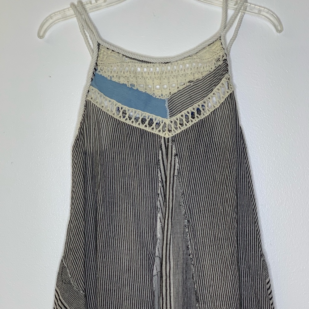 Free People Blue White Stripe Rope Top Camisole M